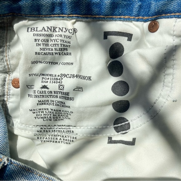 Blank NYC Denim Shorts High Waist Size 30 Light Wash Fraged Riped Cotton - Picture 14 of 14